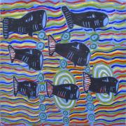 Catfish by Jennifer Dickens 60x60cm Acrylic on 3mm Polycarbonate