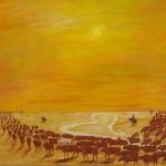 1209/08, ' Droving Days ',60x120 cm, Acrylic on canvas