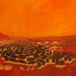 364/10, ‘Kimberley Drover’s, 90x180cm Acrylic on canvas