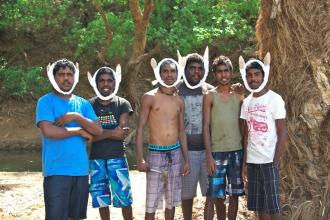 Headdress making 2012 and dance practice - Gooniyandi